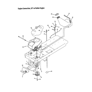 Engine Connection 50" Kohler Diagram and Parts List for RZTSERIES  Cub Cadet Lawn Tractor